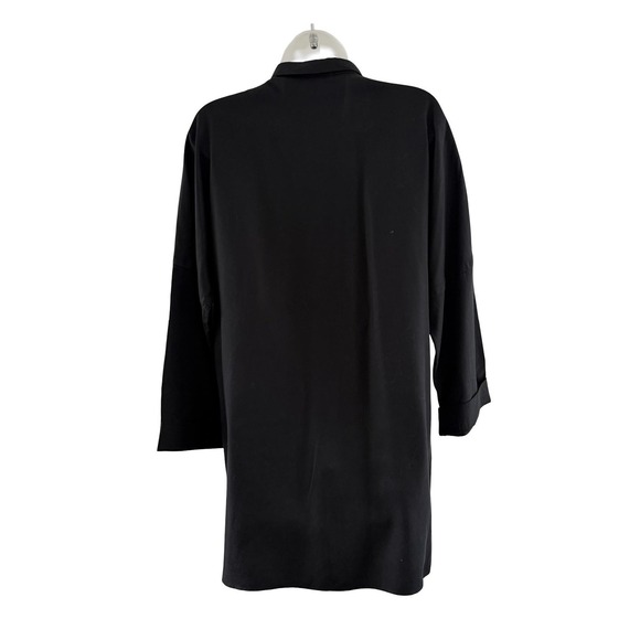 Chapter Shirt Mens Large Black Tencel Oversized Button Front Pocket Longline - Picture 6 of 16